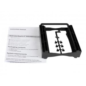 StarTech BRACKET225PT DUAL 2.5" TO 3.5" DRIVE BAY MOUNTING BRACKET, 5MM TO 12.5MM, EASY INSTALL,2YR - Image 1