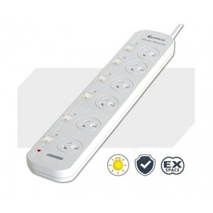 Generic PAD-056SW Sansai 6 Way Powerboard 6 Outlet 10A 240V Individually Switched 3 extra spaced sockets 1M Length - Image 1