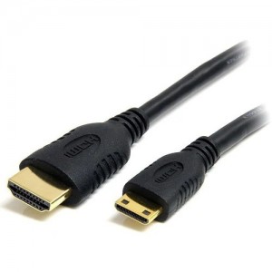 StarTech HDACMM1M 1M MINI HDMI TO HDMI CABLE WITH ETHERNET - 4K 30HZ HIGH SPEED MINI HDMI TO HD - Image 1