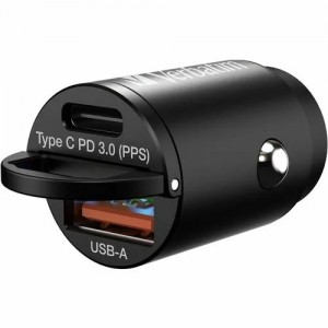 Verbatim 66681 CAR CHARGER 30W 2 PORTS PD QC MINI - BK - Image 1