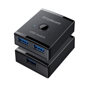 Simplecom KM125 Bi-Directional 2-Way USB 3.0 Switch 1 In 2 Out (2 In 1 Out) 5Gbps Ideal for sharing USB device between 2 computers - Image 1