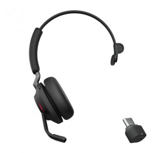 Jabra 26599-889-899 Evolve2 65 Mono UC USB-C Wireless Bluetooth Headset, Black, Link 380c 2ys Warranty, Microphone Call Technology, 3-Microphone Call, Busylight - Image 1
