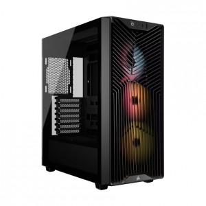 Corsair CC-9011344-WW 3200D RS ARGB Mid-Tower PC Case -Black, ATX mATX ITX, TG panel, ARGB fans, 400mm GPU, 165mm CPU, 360mm rad, USB-C, 7 slots, 2x2.5 1x3.5, 2yr w - Image 1