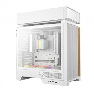 DEEPCOOL R-CL6600-WHNNA0-G CL6600 White Innovative Compartmentalised ATX Case, Pre-installed 360mm Liquid Cooler, Up To 388mm GPUs, BTF, 7 Expansion Slots - Image 1
