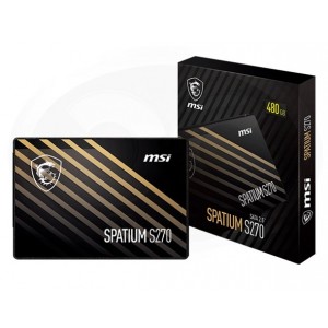 MSI SPATIUM S270 SATA 2.5 480GB SPATIUM S270 SATA 2.5' 480GB, PHISON S11, 3D NAND, SATA III 6Gbps, Sequential Read up to 500MB/s, Sequential Write up to 450MB/s, 250 TBW, 5Y WTY - Image 1