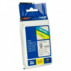 Brother TZE-221 9mm Black on White TZE Tape - Image 1