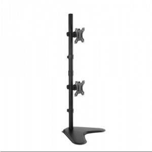 Brateck LDT12-T02V Dual Free Standing Screens Economical Double Joint Articulating Steel Monitor Stand Fit Most 13'-32'Monitors Up to 8kg VESA 100x100 - Image 1