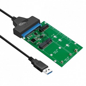 Simplecom SA221 USB 3.0 to mSATA + NGFF M.2 (B Key) SSD 2 in 1 Combo Adapter - Image 1
