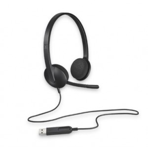 Logitech 981-000477 H340 Plug-and-Play USB Headset with Noise Cancelling Microphone Comfort Design for Windows Mac Chrome 2yr wty Headphones - Image 1
