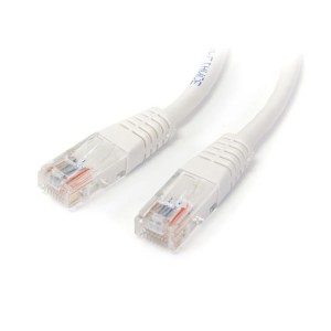 STARTECH M45PAT15MWH 15m Cat5e White Molded RJ45 UTP Cat 5e Patch Cable - 15 m Patch Cord - Cable for Network Device, Distribution Panel, Workstation - First End: 1 x RJ-45 Network - Male - Second End: 1 x RJ-45 Network - Male - Patch Cable - Gold Plated 