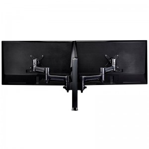 Atdec AWM Customisable Dual Monitor Arm, Fits Up to 2x 32' Monitors, 12kg Max Load Each, F-Clamp Fixing, Black, 10 Year Warranty