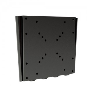 BRATECK LCD-201L LCD Ultra-Slim Wall Mount Bracket VESA 50/75/100/200mm 23'-42' up to 30Kg, Fine Texture Black, 265x220mm