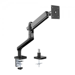 Brateck Single Monitor Premium Aluminum Spring-Assisted Monitor Arm Fit Most 17' - 32' Montor Up to 9Kg Per screen (Black)