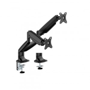 Brateck LDT82-C024-BK DUAL SCREEN HEAVY-DUTY GAS SPRING MONITOR ARM For most 17"~35" Monitors, Matte Black