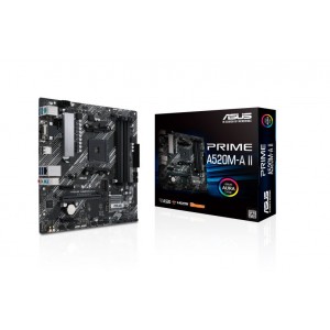 ASUS AMD A520 PRIME A520M-A (Ryzen AM4)  Micro ATX Motherboard with M.2, DP, HDMI,D-Sub, SATA 6 Gbps, USB 3.2 Gen 1 ports, and Aura Sync RGB lighting