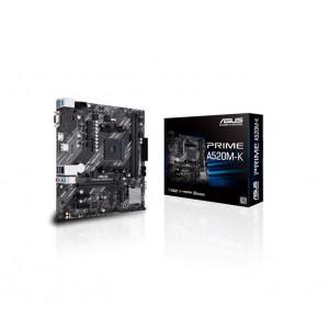 ASUS PRIME A520M-K N Micro ATX Ryzen AM4 Motherboard with M.2 support, 1 Gb Ethernet, HDMI/D-Sub, SATA 6 Gbps, USB 3.2 Gen 1 Type-A