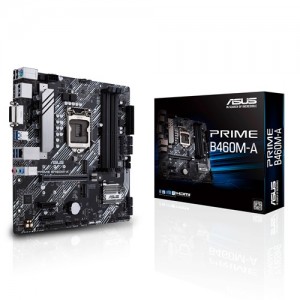 ASUS PRIME B460M-A mATX Motherboard Intel 10th Gen LGA1200 DDR4 2933MHz 2xM.2 6xSATA DP HDMI DVI-D LANGuard Raid Aura Sync