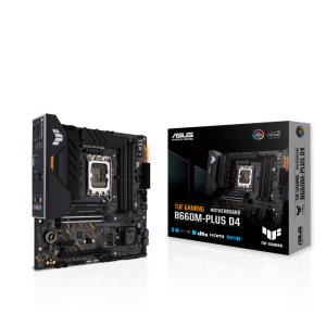 ASUS TUF GAMING B660M-PLUS D4 Intel LGA 1700 mATX Motherboard PCIe 5.0 Support, DDR4, Dual PCIe4.0 M.2 Slots, 2.5Gb Ethernet, USB-,, Aura Sync