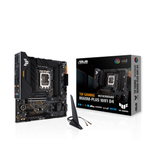 ASUS TUF GAMING B660M-PLUS WIFI D4 Intel LGA 1700 mATX Motherboard PCIe 5.0 DDR4, 2xPCIe4.0 M.2 Slots With Flexible Heatsink, WiFi 6, Aura Sync WIFI6