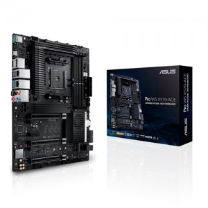 ASUS WS AMD AM4 X570 ATX Workstation MB. 3 PCIe 4.0 x16, 14 IR3555 Power Stages, DDR4 ECC Memory Support, Intel Gigabit LAN, Dual M.2