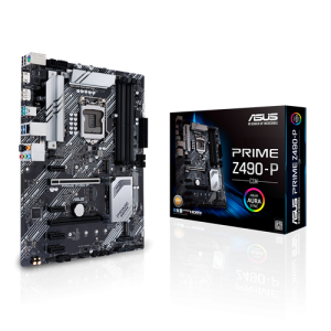 ASUS PRIME Z490-P/CSM Intel Z490 (LGA 1200) ATX motherboard with dual M.2, 11 DrMOS power stages, 1 Gb Ethernet, HDMI, DisplayPort,Thunderbolt, RGB