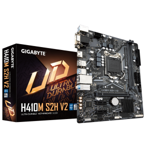 Gigabyte H410M S2H V2 Micro ATX Motherboard, 2x DDR4 ~64GB, 1x PCI-e x16, 2x PCI-e x1, 1x M.2, 4x SATA, RAID 0/1/5/10, 2x USB 3.2, 4x USB 2.0
