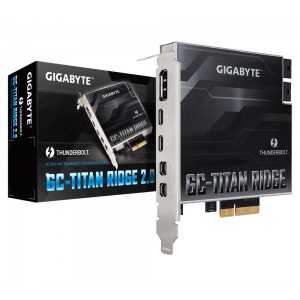 Gigabyte TITAN Ridge Rev2 Dual Thunderbolt 3 Card for Z490 H470 Series 3 Ports USB-C 40 Gb/s DisplayPort 1.2 4K Daisy-chain up to 12 Devices