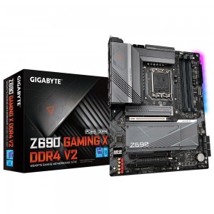 Gigabyte Z690 GAMING X DDR4 V2 Intel LGA 1700 ATX Motherboard, 4x DDR4 ~128GB, 3x PCI-E x16, 4x M.2, 6x SATA3, 1x USB-C. 5x USB 3.2, 4x USB 2.0