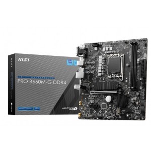 MSI PRO B660M-G DDR4 Intel LGA 1700 mATX Motherboard 2x DDR4~64GB,1x PCIe 4.0 x16,4x SATA 6Gb/s,2x M.2 ,6x USB 3.2