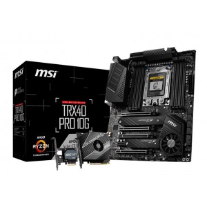MSI TRX40 PRO 10G ATX MB TR4 AMD ThreadRipper 3 8xDDR4 5xPCIe 2xM.2 RAID 2xIntel GbE LAN WiIFi BT CF/SLI 13xUSB3.2 4xUSB2.0 8xSATA RGB (LS)