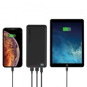 Cygnett ChargeUp Boost 2nd Gen 20K mAh Power Bank - Black (CY3481PBCHE), 1 x USB-C (15W), 2 x USB-A (12W), USB-C to USB-A Cable (15cm)