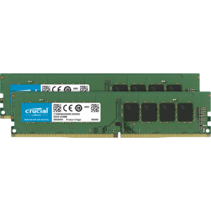 Crucial 64GB (2x32GB) DDR4 UDIMM 2666MHz CL19 DR x8 Dual Channel Desktop PC Memory RAM