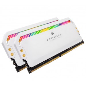 Corsair Dominator Platinum RGB 32GB (2x16GB) DDR4 3200MHz C16 1.35V UDIMM XMP 2.0 White Heatspreaders Desktop PC Gaming Memory