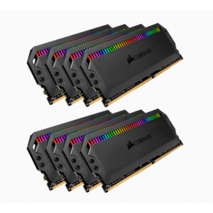 Corsair Dominator Platinum RGB 128GB (8x16GB) DDR4 3800MHz C19 XMP 2.0 Black Headspreader Desktop Gaming Memory