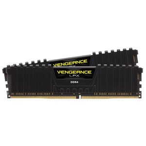 Corsair CMK64GX4M2A2400C16 Vengeance LPX 64GB (2x32GB) DDR4 2400MHz C16 1.2V XMP 2.0 Black Desktop Gaming Memory AMD Optimized