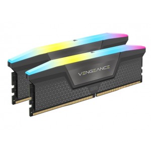 CORSAIR CMH64GX5M2B6400C32 Vengeance RGB 64GB (2x32GB) DDR5 UDIMM 6400MHz C32 1.35V Desktop Gaming Memory Black