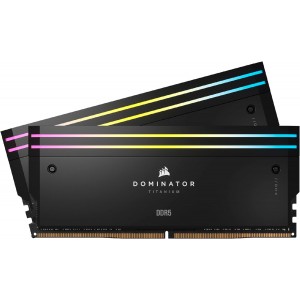 Corsair CMP96GX5M2B6600C32 Dominator Titanium RGB 96GB (2x48GB) DDR5 DRAM 6600MT/s CL32 Intel XMP Memory Kit — Black