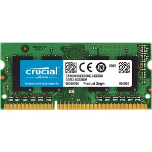 Crucial 4GB (1x4GB) DDR3 SODIMM 1600MHz 1.35V Single Ranked Single Stick Notebook Laptop Memory RAM