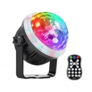 Sansai RGB LED Party Light colorful DC 5V USB plug-in Powered safer to use 3 sound activate modes 11 lighting effects 360° Rotating Bracket