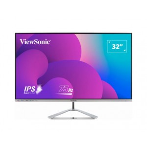 ViewSonic 32' Office Professional Stylish Elegant & Ultra Thin bezel, SuperClear IPS  4ms, FHD, HDMI, DP, VGA, Speakers, Low Energy 26w, V100, Monitor