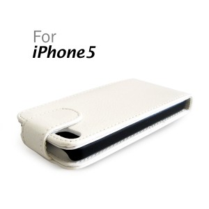 Verticle Leather Hard Case with Card Slot for iPhone 5 (Black and White only)