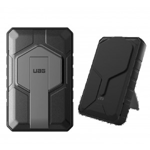 UAG 9B4411114030 Rugged Wireless Power Bank 10k mAh + Stand - Black/Grey ,20W USB-C, 10W Wireless, MagSafe compatible, 1 Year Warranty