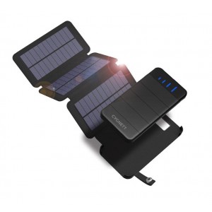 Cygnett ChargeUp Explorer 8K mAh Power Bank with Solar Panels - Black (CY2805PBCHE), Dual Port (2 x USB-A), 10.5W Power, Detachable solar panels