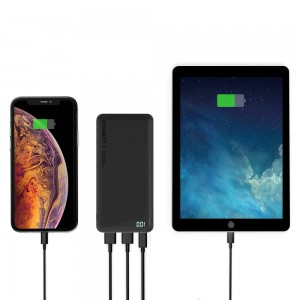 Cygnett ChargeUp Boost 2nd Gen 10K mAh Power Bank - Black (CY3477PBCHE),1 x USB-C (15W), 2 x USB-A (12W), USB-C to USB-A Cable (15cm)