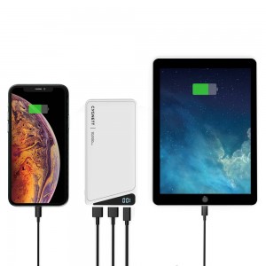 Cygnett ChargeUp Boost 2nd Gen 10K mAh Power Bank - White (CY3480PBCHE), 1 x USB-C (15W), 2 x USB-A (12W), USB-C to USB-A Cable (15cm)