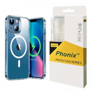Phonix Apple iPhone 12 Mini Clear Rock Hard Case with MagSafe - Two Tough Layers, Port Covers, No-Slip Grippy Edges, Durable, Rugged Case, Sleek
