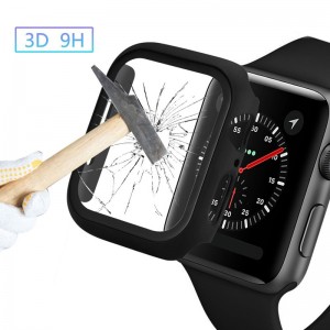 Generic Samsung Galaxy Watch4 (44mm) PC Case + Glass - Black (1001672), Touch Sensitive Fingerprint Protection