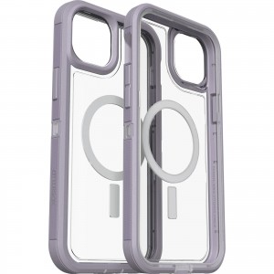 OtterBox Apple iPhone 14 Plus Defender Series XT Clear Case with MagSafe - Lavender Sky (Purple) (77-90067), 5x Military Standard Drop Protection