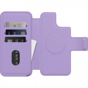 OtterBox Apple iPhone 14 Plus Folio for MagSafe - I Lilac You (Purple) (77-90224), Strong Magnetic Alignment, Soft Touch