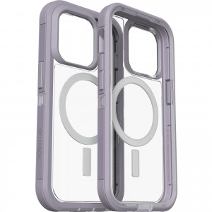 OtterBox Apple iPhone 14 Pro Defender Series XT Clear Case with MagSafe - Lavender Sky (Purple) (77-90068), 5x Military Standard Drop Protection